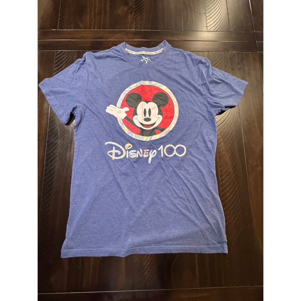 Disney 100 Years of Wonder Mickey Mouse Blue Graphic T-Shirt Large L